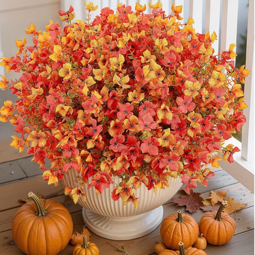 Vibrant Autumn Faux Floral Arrangement
2 Bunches silk
Thanksgiving table perfect